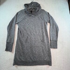 Gaiam Women's Hoodie Dress Gray Cowl Neck Pullover‎ Athleisure Medium